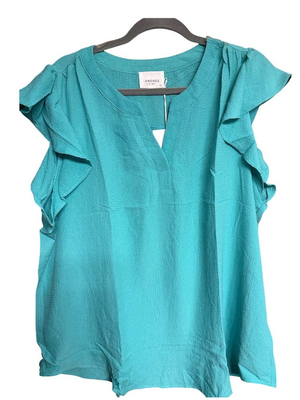 ANDREE BY UNIT Teal Ruffle Sleeve Blouse